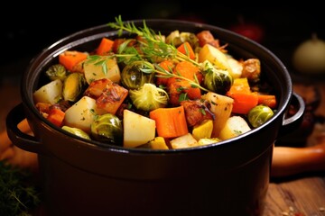pile of leftover christmas vegetables in a pot