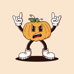 Halloween Retro Mascot Character Illustration