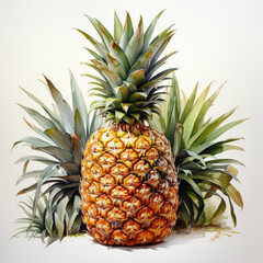 Fototapeta premium watercolor Pineapple clipart, Generative Ai