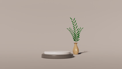 nature podium for product display empty stage display stand studio background 3d render