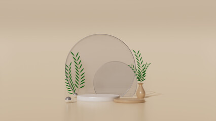 nature podium for product display empty stage display stand studio background 3d render
