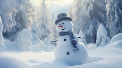 Obraz premium a timeless ice snowman that embodies the essence of winter's magic. 