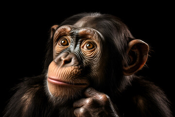 Pensive Chimpanzee Portrait