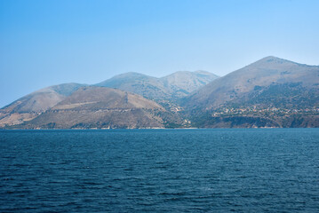 Amazing view of coastline on Kefalonia, the largest of the Ionian island, Greece, Europe. Concept of tourism and travel.