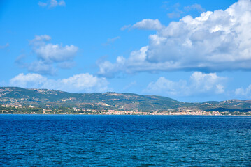 Amazing view of coastline on Kefalonia, the largest of the Ionian island, Greece, Europe. Concept of tourism and travel.