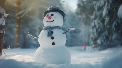 Depict a snowman contest where participants compete to build the most creative snowman. 