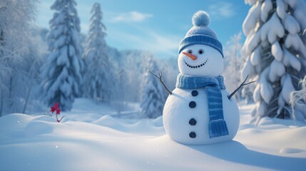 Obraz premium Depict a snowman contest where participants compete to build the most creative snowman. 