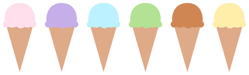 Ice cream icons set. Ice-cream cone collection. Popsicle  illustration.