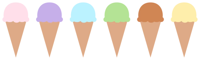Foto auf Alu-Dibond Ice cream icons set. Ice-cream cone collection. Popsicle  illustration. © Veronika