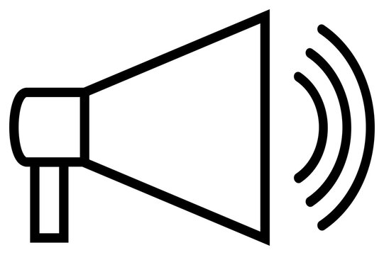 Megaphone outline icon. Loudspeaker line illustration.