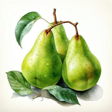recommend clip art: watercolor Pear Teaclipart, Generative Ai