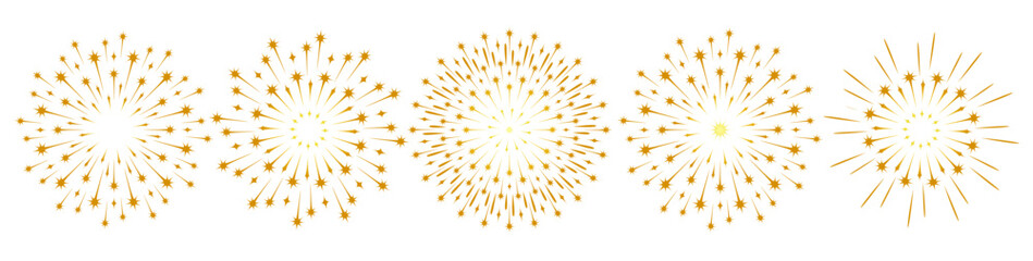 golden fireworks vector for new year element - obrazy, fototapety, plakaty