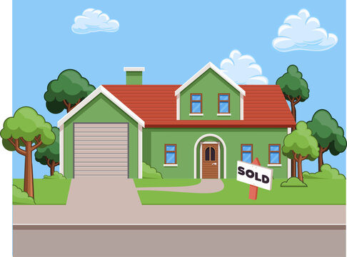 Sold - Vector graphics suburbian house