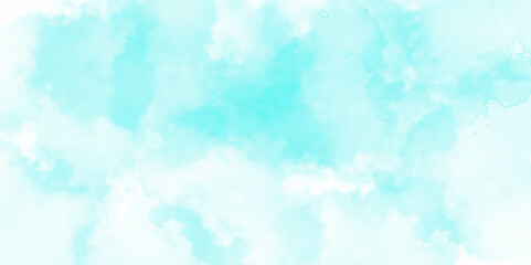 Abstract blue wall background with watercolor cloud and sky. blue sky and natural white cloud. pink cloud sky on art graphics, blue wall texture pattern background.