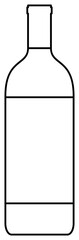 Wine bottle outline icon. Bottle contour illustration.