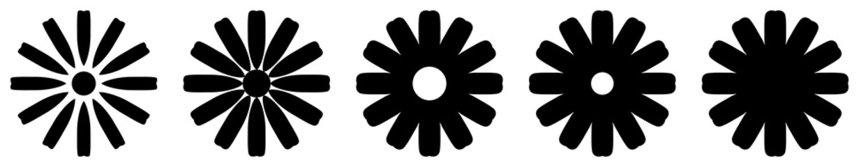 Flower icons set silhouette. Bloom collection icon. 