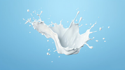 Obraz na płótnie Canvas Isolated of milk splash on blue background.