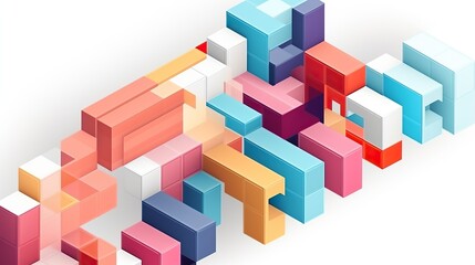abstract cubes concept on white background