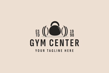 Obraz premium vintage style gym center logo vector icon illustration