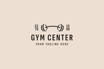 vintage style gym center logo vector icon illustration