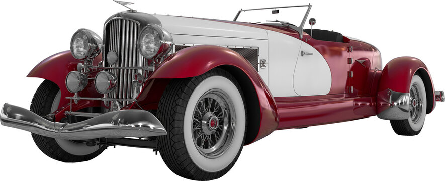 us car duesenberg sj speedster 1933 3d render arch viz cutout