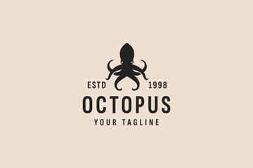 vintage style octopus logo vector icon illustration © Dyn Studio