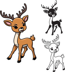 Cute cartoon deer