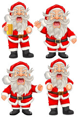 Angry Old Man Wearing Santa Claus Outfit Cartoon