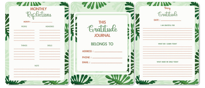 Mental Health Check Note Template with Tropical Plants