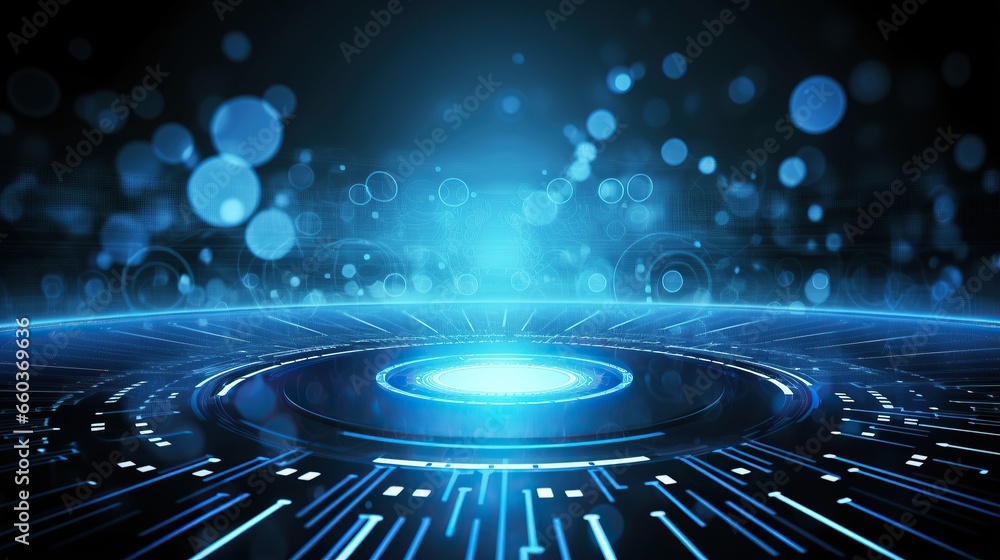 Poster illustration Abstract futuristic electronic circuit technology background digital data network connection abstract background, future background concept. Generative AI