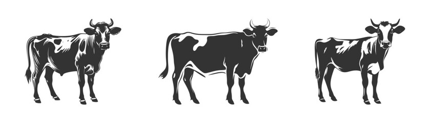 Cow silhouette isolated on a white background
