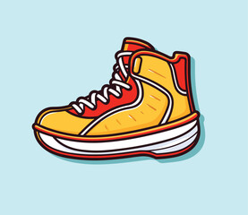 Sport shoes sneakers flat icon, fitness, basketball, gym sign vector graphics