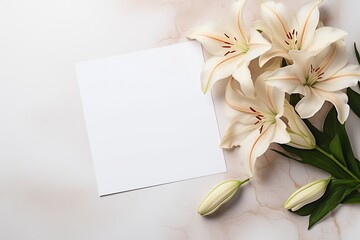 Elegant White Lily Bouquet with Greeting Card




