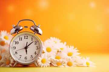 Summer Vibes: Alarm Clock and Chamomile Flowers
