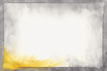 Torn Edge Yellow and Gray Watercolor Banner with White Frame




