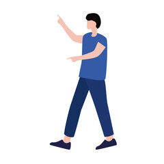 person with a raised hand