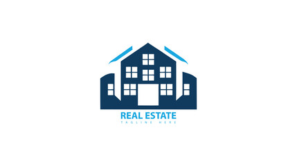 Real Estate logo design & vector illustration.Construction Architecture Building Logo Design Template
