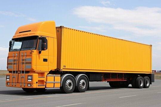 Transportation, logistics, truck, container, van, delivery. Generative AI
