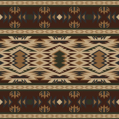 Aztec, Navajo geometric seamless pattern. Native American Southwest print. Ethnic design wallpaper, fabric, cover, textile, rug, blanket.