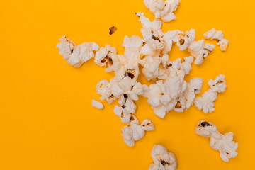popcorn at yellow background
