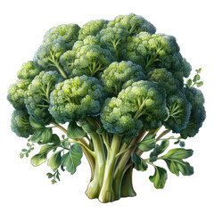watercolor Broccoli clipart, Generative Ai