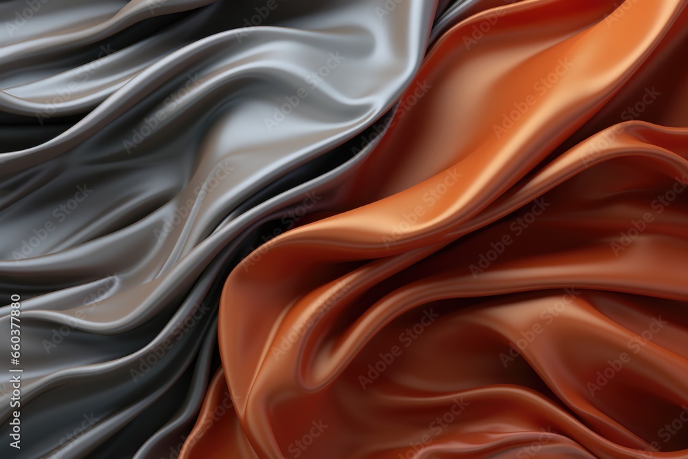 Poster A close up shot of two fabrics in different colors. This image can be used to showcase contrasting textures or for textile design inspiration.