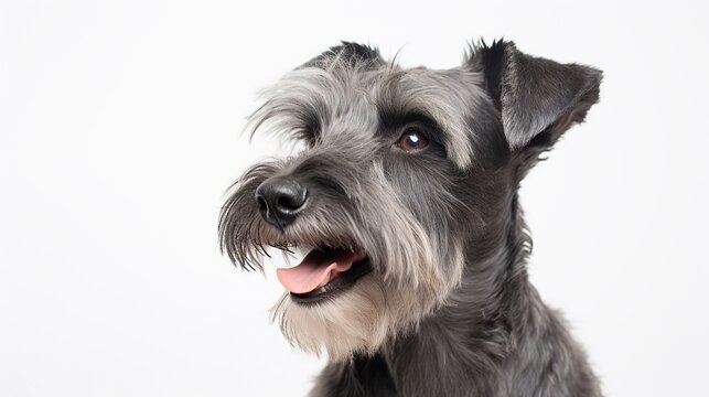 Studio photo of adorable cute dog looking at the camera
