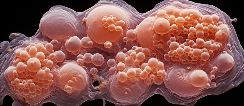 The cumulus oophorous contains granulosa cells that are actively dividing With copyspace for text