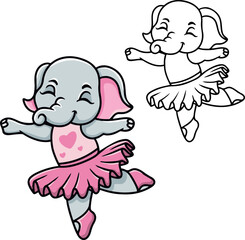 Cartoon elephant balerina © Anastasiya
