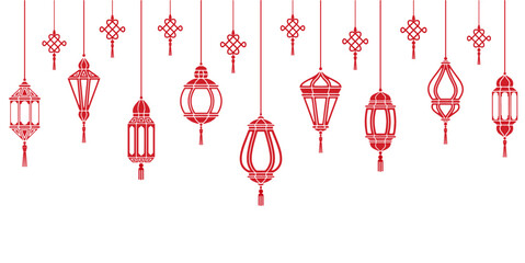 Fototapeta na wymiar Illustration of gong xi fa cai lantern silhouette vector