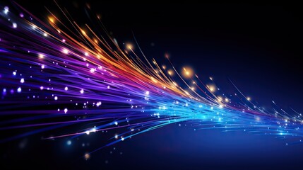 Obraz premium Fiber optic abstract digital background. Illustration of optical fiber with information flow. To use as a background,