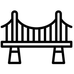 Bridge Construction Outline Icon