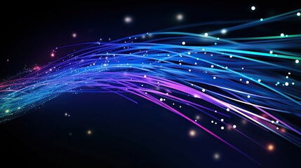 Fototapeta na wymiar Fiber optic abstract digital background. Illustration of optical fiber with information flow. To use as a background,