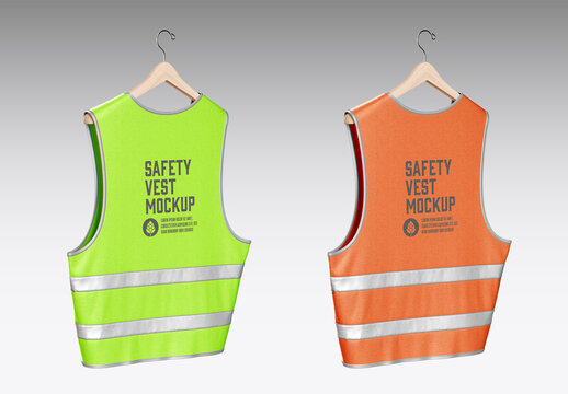 Safety Vest with Hanger Mockup 